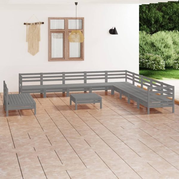 12 Piece Garden Lounge Set Solid Pinewood