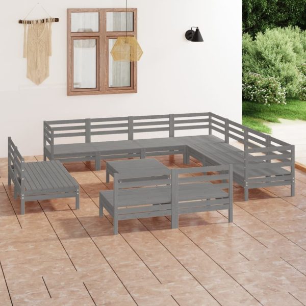 12 Piece Garden Lounge Set Solid Pinewood