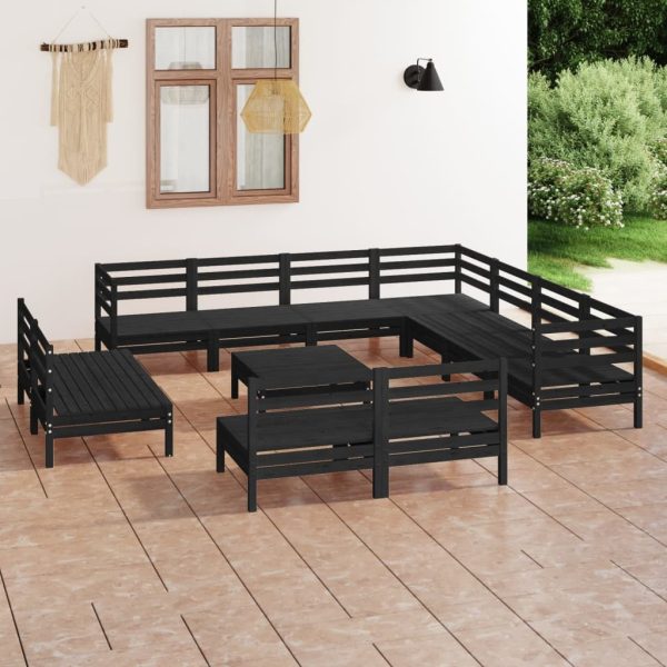 12 Piece Garden Lounge Set Solid Pinewood