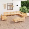 12 Piece Garden Lounge Set Solid Pinewood