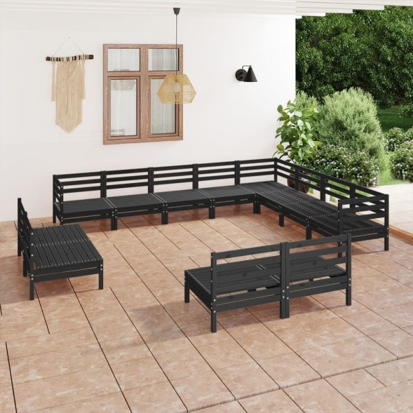 12 Piece Garden Lounge Set Solid Pinewood