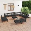 13 Piece Garden Lounge Set Solid Pinewood