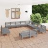 13 Piece Garden Lounge Set Solid Pinewood