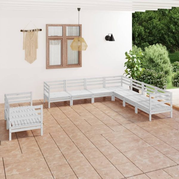 9 Piece Garden Lounge Set Solid Pinewood