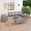 12 Piece Garden Lounge Set Solid Pinewood