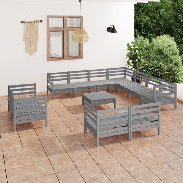 12 Piece Garden Lounge Set Solid Pinewood