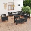 12 Piece Garden Lounge Set Solid Pinewood