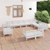 12 Piece Garden Lounge Set Solid Pinewood