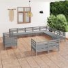 12 Piece Garden Lounge Set Solid Pinewood