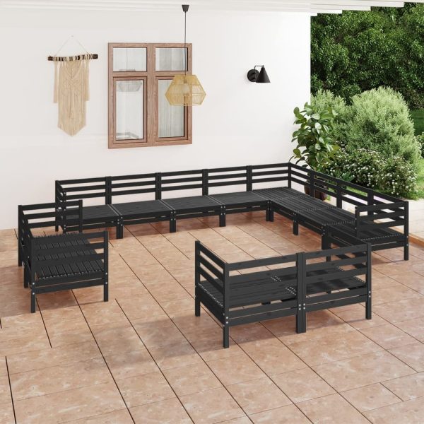 12 Piece Garden Lounge Set Solid Pinewood