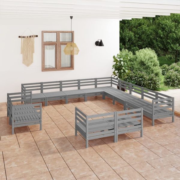 13 Piece Garden Lounge Set Solid Pinewood