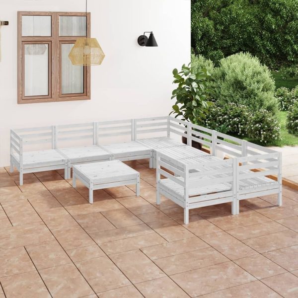 9 Piece Garden Lounge Set Solid Pinewood