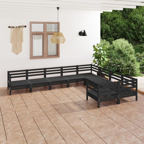 9 Piece Garden Lounge Set Solid Pinewood