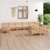 10 Piece Garden Lounge Set Solid Pinewood
