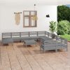 12 Piece Garden Lounge Set Solid Pinewood