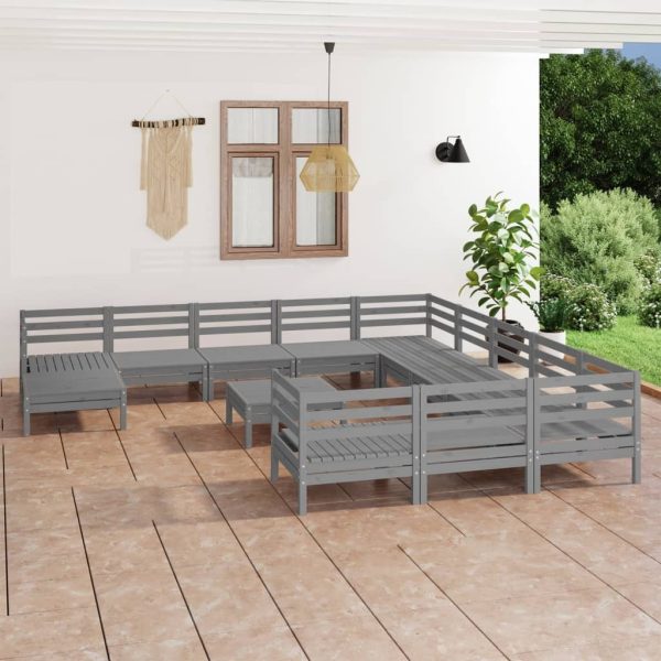 13 Piece Garden Lounge Set Solid Pinewood