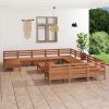 13 Piece Garden Lounge Set Solid Pinewood