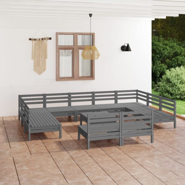 12 Piece Garden Lounge Set Solid Pinewood