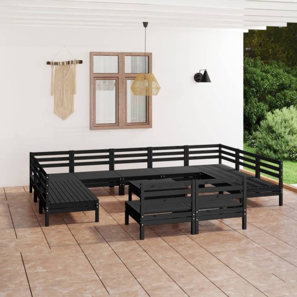 12 Piece Garden Lounge Set Solid Pinewood