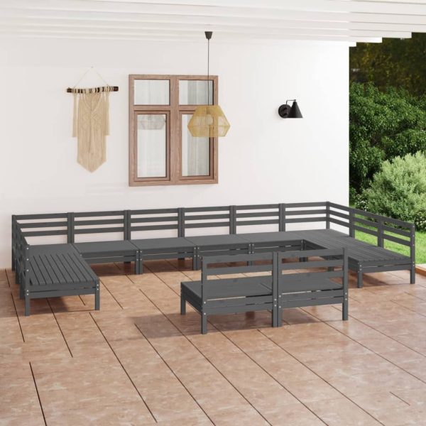 12 Piece Garden Lounge Set Solid Pinewood