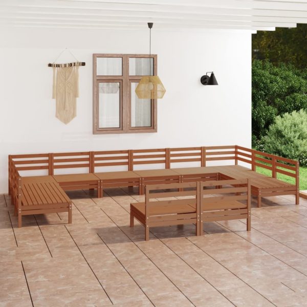 12 Piece Garden Lounge Set Solid Pinewood