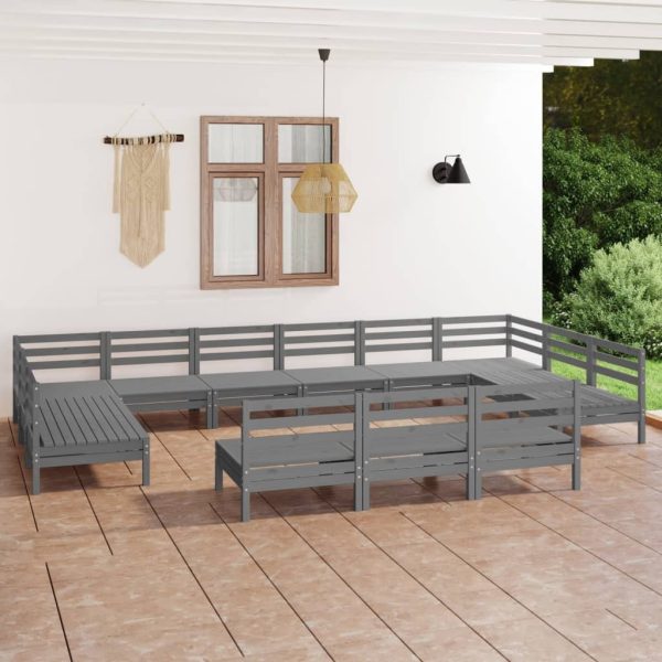 13 Piece Garden Lounge Set Solid Pinewood