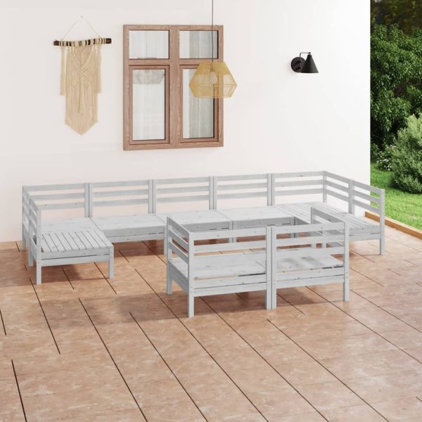 9 Piece Garden Lounge Set Solid Pinewood