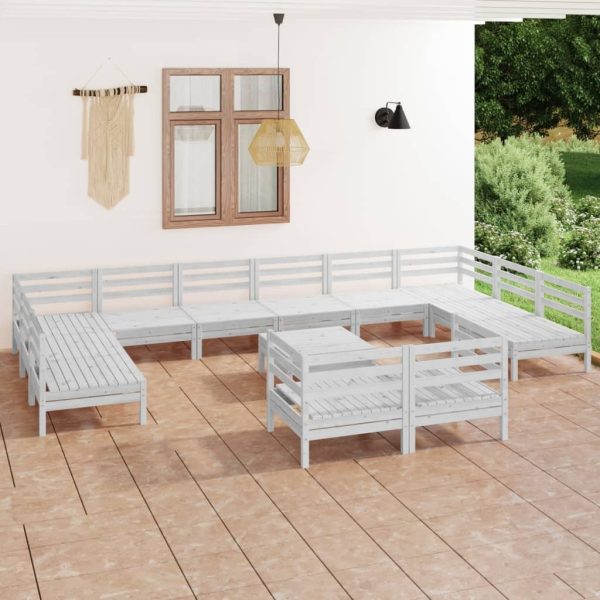 13 Piece Garden Lounge Set Solid Pinewood