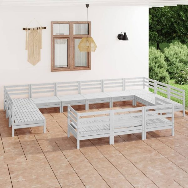 13 Piece Garden Lounge Set Solid Pinewood