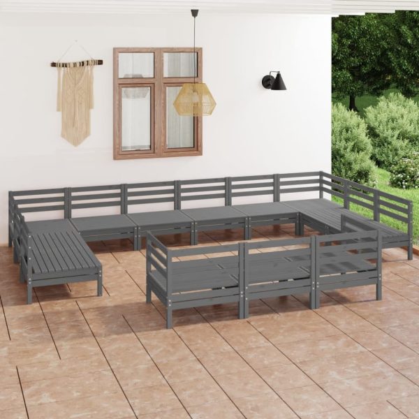 13 Piece Garden Lounge Set Solid Pinewood