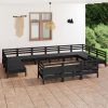 13 Piece Garden Lounge Set Solid Pinewood