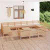 14 Piece Garden Lounge Set Solid Pinewood