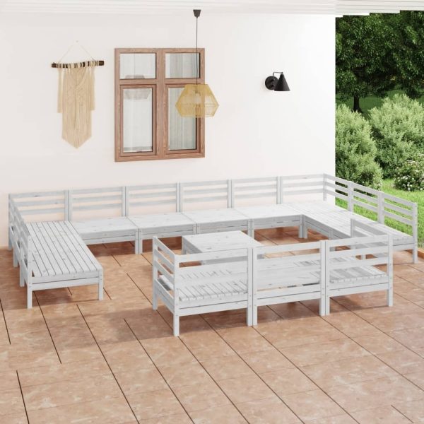 14 Piece Garden Lounge Set Solid Pinewood