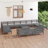 14 Piece Garden Lounge Set Solid Pinewood