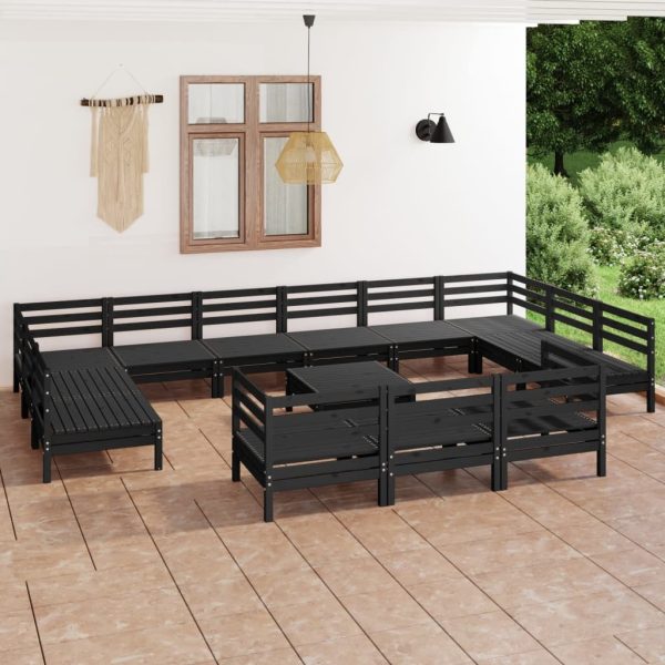 14 Piece Garden Lounge Set Solid Pinewood