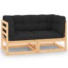 Garden 2-Seater Sofa Solid Wood Pine