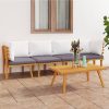 Garden Lounge Set with Cushions Solid Wood Acacia