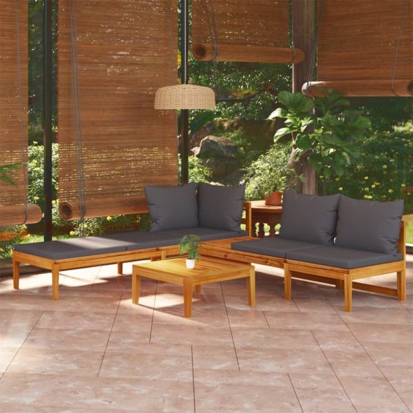 Garden Lounge Set with Cushions Acacia Wood
