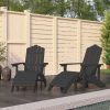 Garden Adirondack Chair with Footstool HDPE