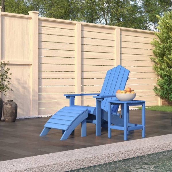 Garden Adirondack Chair with Footstool HDPE