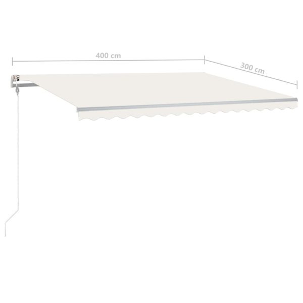 Automatic Retractable Awning with Posts 4×3 m Cream