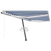Automatic Awning with LED&Wind Sensor 400×350 cm Blue and White