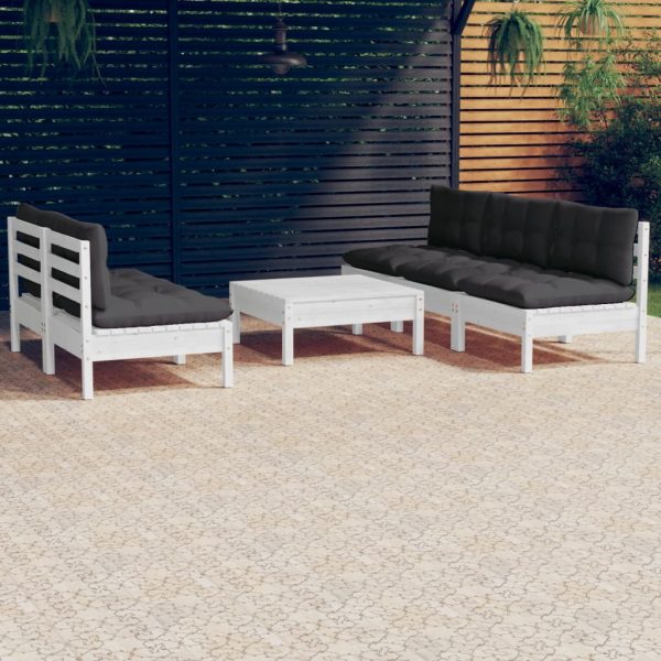 6 Piece Garden Lounge Set with Cushions Pinewood