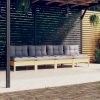 4-Seater Garden Sofa with Cushions Solid Pinewood