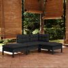 4 Piece Garden Lounge Set with Cushions Solid Pinewood