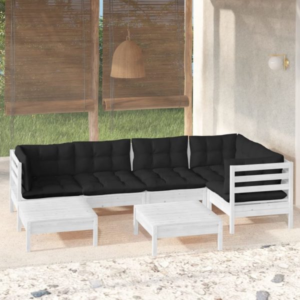 7 Piece Garden Lounge Set with Cushions Solid Pinewood