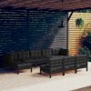 10 Piece Garden Lounge Set with Cushions Pinewood