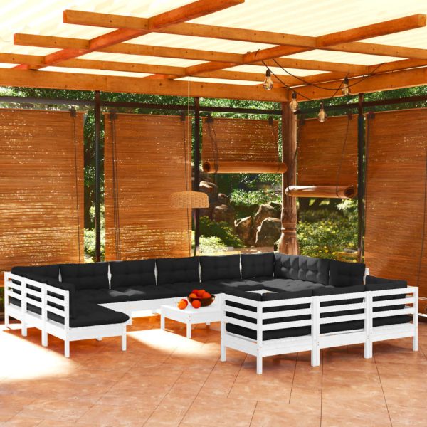 14 Piece Garden Lounge Set with Cushions Pinewood