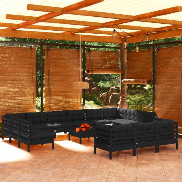 14 Piece Garden Lounge Set with Cushions Pinewood