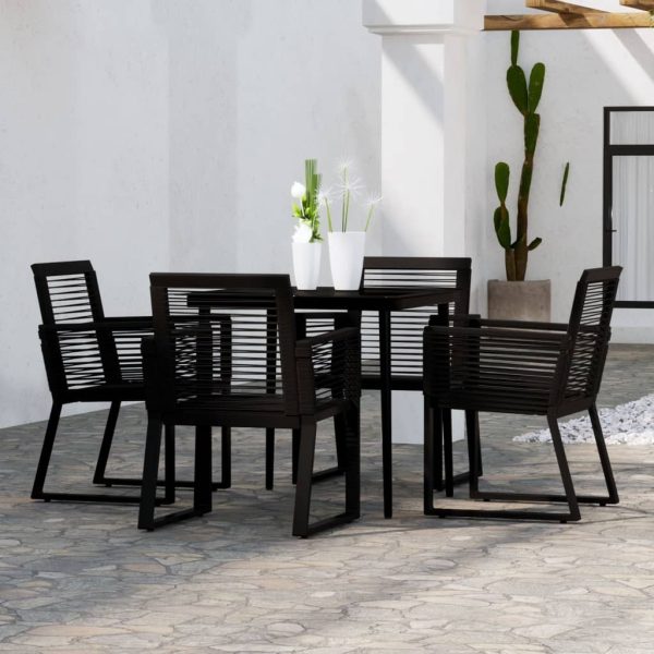 Garden Dining Set Black